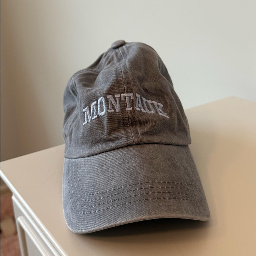 Montauk Grey Cotton Baseball Cap